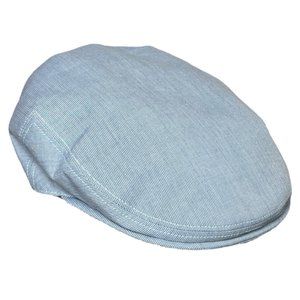 Hermes Genuine Fine Striped Blue Gray Cotton Cap Hat Made In France